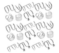 UKCOCO 24 pièces Ear Set Boucles Oreilles Non Piercing pour Femmes et Hommes Accessoires de Cheveux pour Dreadlocks et Tresses