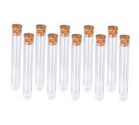 UKCOCO 24 pièces Éprouvettes Plastique Transparent avec Bouchons Liège Lot de Organisateur de Tubes à Essai pour DIY Conservation et Décoration pour Huiles Essentielles et Messages