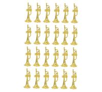 UKCOCO 24 pièces Mini Trompette Décorative de Accessoire Musical pour Maison Miniature et Ornements de Bureau Modèle Instrument de Musique Couleur Or