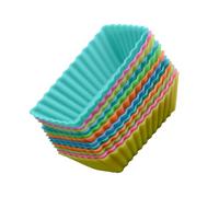 UKCOCO 24 pièces Moules à Muffins Silicone Caissettes Pâtisserie Réutilisables pour Gâteaux Cupcakes Desserts Compatibles Four Micro Ondes et Lave Couleurs Aléatoires Couleur Aléatoire