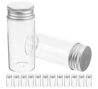 UKCOCO 24 Pièces Tubes à Essai Flacons, Tubes de Verre Bouchons, 30ml, Verre Transparent, Étanches, Couvercles en Fer, pour Expériences Scientifiques et Stockage