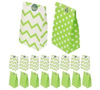 UKCOCO 24pièces Sacs Cadeaux Papier Vert pour Saint-patrick Sachets à Bonbons Trèfle Sacs à Friandises Irlandais Emballages pour Fêtes et Célébrations