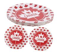 UKCOCO 24pièces Set De Assiettes Carton Rouge Pour Fêtes Canadiennes Pour Servir Œuvre Et Desserts Lors De Célébrations