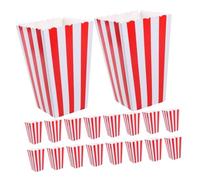 UKCOCO 25 pièces Boîte à Popcorn Rétro à Rayures Rouges et Blanches Conteneurs Papier pour Snacks pour Cinéma Anniversaires et Événements Festifs Pratique et