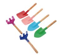UKCOCO 2ensemble Outils De Jardin pour Garçon Fille Pelle Râteau Et Transplantoir Fer avec Poignée Bois Colorée pour Garçons Et Filles