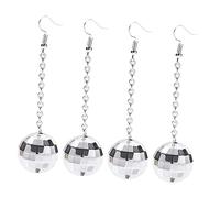 UKCOCO 2paires Boucles Oreilles Boule Miroir Disco Bijoux Oreille Uniques Décoratifs Pour Femme Accessoires De Fête