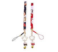 UKCOCO 2Pcs Bonne Chance Téléphone Lanière Chat Chanceux Pendentif Téléphone Poignet Chaîne Anti Portable Bracelet avec Bell Attirer La Richesse Maneki Neko Charme Verser