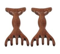 UKCOCO 2pcs En Bois Large Masseur Du Cuir Chevelu À Dents Doubles Doubles Massage De Massage Pour Les Cheveux Nettoyage Des Outils De Relaxation De Massage Naturel