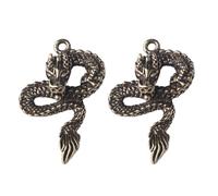 UKCOCO 2pcs Pendentifs Dragon en Laiton Doré pour Décoration Artisanale Soi-même, Accessoires Uniques pour Porte-clés et Paquet, Style Traditionnel Chinois