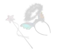 UKCOCO 2pièces Bandeau Ange Et Baguette De Fée Pour Filles Ensemble De Cosplay Halloween Pour Déguisements De Fête Et Jeux De Rôle