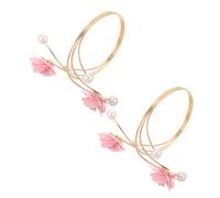 UKCOCO 2pièces Bracelets Floraux Pour Femmes Style Bohème Ouverts Avec Perles De Ajustables Au Bras