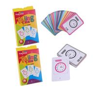 UKCOCO 2pièces Cartes Éclair pour Apprendre à Lire L'heure Jeu De Société Éducatif pour Enfant De 7-8 Ans Et Apprentissage De L'heure Analogique Et Numérique
