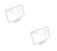 UKCOCO 2pièces Écran Agrandi pour Smartphone Support Magnificateur De Téléphone Projecteur Portable pour Films Et Lecture Compatible avec Les Smartphones Blanc