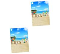 UKCOCO 2pièces Fond Photographique Décor Marin avec Palmiers Arrière-Plan Rides pour Séances Photo Plage pour Capturer des Souvenirs Romantiques