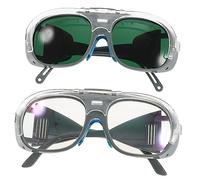 UKCOCO 2Pièces Lunettes de Soudage Éclaboussures avec Verres Teintés Protection Optimale pour Soudure Électrique et Arc Conception à Double pour