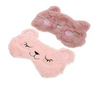 UKCOCO 2pièces Masques De Sommeil Peluche Avec Motifs Animaux Cartoon Cosplay Mignons Masque Occultant Pour Blocage Lumière Confort Doux Pour Nuits Reposantes