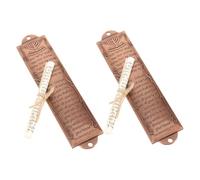 UKCOCO 2pièces Mezouza De Prière Métal avec Inscriptions Hébraïques Décoration Religieuse pour Porte Bénédiction Juive pour Maison Ou Fenêtre