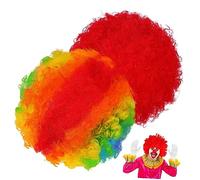 UKCOCO 2pièces Perruque de Clown Arc-ciel Perruque Afro Courte pour Adulte de Déguisement Style Disco pour Soirée à Thème