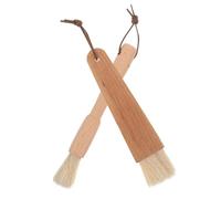 UKCOCO 2pièces Pinceau à Pâtisserie avec Manche Bois Et Poils Pinceau à Badigeonner pour Sauce Barbecue Cuisson Et Grillades Duo pour Utilisation Facile