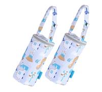UKCOCO 2pièces Pochette Isotherme pour Biberon Poche De Transport Maternité Oxford Isolation Thermique pour Poussette Maintien Au Chaud Et Au Froid des Bouteilles De Lait