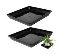 UKCOCO 2Pièces Soucoupes Carrées pour Plantes Plateaux Plastique Durable pour Jardinières à Plantes Extérieurs pour Éviter Fuites Eau Garder