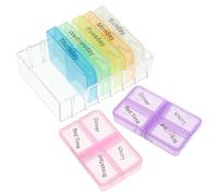 UKCOCO 2temps Boite Medicaments Hebdomadaire avec Compartiments Journaliers Pilulier pour Prises par Jour Organisateur de Medicaments Detache pour Voyages