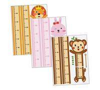 UKCOCO 3 ensembles Autocollants Muraux de Mesure de Hauteur pour Garçon Fille de Stickers Animaux Cartoon Lion Lapin Singe Décoration de Chambre Éducative et Amusante Étanches et