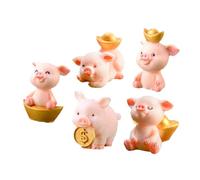 UKCOCO 3 Ensembles Figurines Miniatures De Cochons Résine Décoration De pour Fleurs Et Gâteaux Ornements Charmants pour Bonsai Et Bricolage 5 Pièces * 3