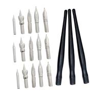 UKCOCO 3 ensembles Set de Porte-plumes Bois avec Plumes Acier Inoxydable pour Calligraphie Dessin et Écriture de Précision et Confortable pour Artistes et Étudiants