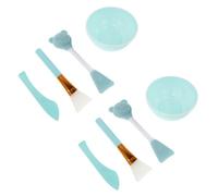 UKCOCO 3 Ensembles Set Outils pour Masque Facial Silicone Doux Bol Mélangeur DIY avec Brosse Double Tête et Applicateur pour Soins Peau Brosse Manuelle pour Nettoyage Délicat