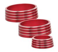 UKCOCO 3 pièces Anneaux Décoratifs Alliage Aluminium pour Boutons de Climatisation Voiture Résistance Décoloration Accessoires de Console Centrale pour Fit Protection et Style Intérieur