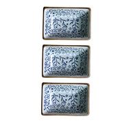 UKCOCO 3 pièces Assiettes Céramique Japonaises Handpainted Set de Plats pour Apéritif et Dessert Antidérapante pour Service