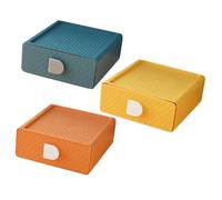 UKCOCO 3 pièces Boîte de Rangement Tiroir Organisateur Compact pour Bureau et Maison Rangement Maquillage et Bijoux Facile à Ouvrir et Fermer Assorties