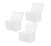 UKCOCO 3 pièces Boîte Organisateur pour Coton Ongles et Maquillage Distributeur Compact à Deux Compartiments Rangement Pratique pour Salon et Usage Personnel Couleur Couleur