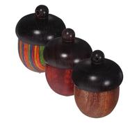 UKCOCO 3 Pièces Boîte Rangement Forme Noix de Pin Coffret Compact Hermétique pour Huiles Essentielles Charme Gland Bois pour DIY Bijoux et Décoration Voyage