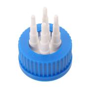 UKCOCO 3 Pièces Bouchon Adaptateur 4 Voies en Pp pour Bouteille Réactif de Laboratoire Installation Rapide, Adapté aux Applications de Fermentation et Culture de Cellules