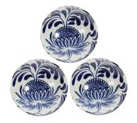 UKCOCO 3 pièces Boules Décoratives Porcelaine Bleue et Blanche Orbes Céramiques Flottantes pour Aquarium et Piscine Set de Décoration Intérieure et Extérieure pour Salon Fête et Jardin