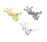 UKCOCO 3 pièces Broche Cheval Chinois Vintage Émail Motif Dynamisme Ambition Accessoire Mode Unisexe Pour Vêtements Sac À Dos Chapeaux