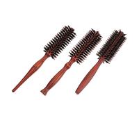 UKCOCO 3 pièces Brosse à Cheveux Ronde Démêlante Bois Lot de Brosse à Cheveux avec Poignée Bois pour Coiffage Démêlage et Bouclage Pratique pour Salon et Usage Personnel