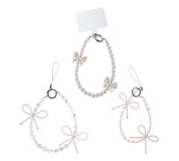 UKCOCO 3 pièces Chaîne Téléphone Portable Courte avec Breloques Forme d’Insecte et Ornement Perlé Lanière Détachable pour Poignet Accessoire Polyvalent pour Téléphone Pochette et Clé