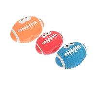 UKCOCO 3 pièces Jouets à Couiner Latex pour Chiens Ballons de Rugby Interactifs pour Éveiller Intérêt des Animaux de Compagnie Couleur Aléatoire Couleur Aléatoire