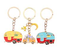 UKCOCO 3 pièces Lot de Porte Clés Métalliques Décoratifs Vintage pour Sac et Accessoires de Voyage Charmes Originaux pour Camping et Créatif
