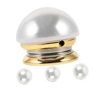 UKCOCO 3 Pièces Magnetic Dress Button Covers With Faux Pearl Brooch Pin No Sew Metal Magnetic Clothing Clips For V Neck Tops Slip Shirt Tightener Lightweight And Compact Accessories