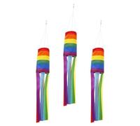 UKCOCO 3 Pièces Manches à Air Arc-ciel Polyester Robuste Drapeaux Décoratifs Extérieurs pour Jardin Terrasse et Festivals Indicateurs de Direction Du Vent Colorés et Résistants Aux