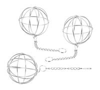 UKCOCO 3 pièces Mangeoire Lapin INOX Suspendue avec Boule Grillagée à Herbe Distributeur de Foin Créatif pour Petits Animaux Suspendu pour Cage
