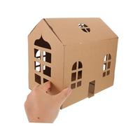 UKCOCO 3 pièces Mini Maison Carton Graffiti pour Garçon Fille Montage Facile Jeu Éducatif DIY Développement Artistique et Interaction Familiale Format Compact et Portable