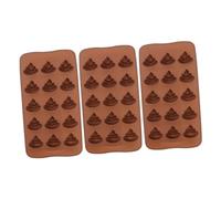 UKCOCO 3 pièces Moule Silicone Cavités Forme Caca Humoristique Moule Pâtisserie pour Bonbons Chocolat Glaçons DIY Four Congélateur Lot