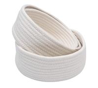 UKCOCO 3 pièces Panier de Rangement Tissé Coton Corbeilles Blanches Rondes pour Chambre et Salon Grandes Capacités Lavables et Durables Organisateur Polyvalent pour Linge et Objets