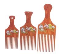UKCOCO 3 pièces Peigne à Cheveux Vintage Bois Peigne de Massage Délicat Accessoires de Coiffure pour Salon et Usage Personnel Grand Moyen Petit
