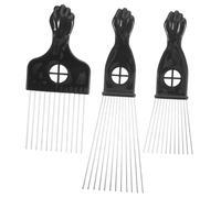 UKCOCO 3 pièces Peigne Afro Métallique Large Dent pour Démêlage Cheveux Épais Inox Antirouille Homme Femme Outil Coiffure pour Salon et Usage